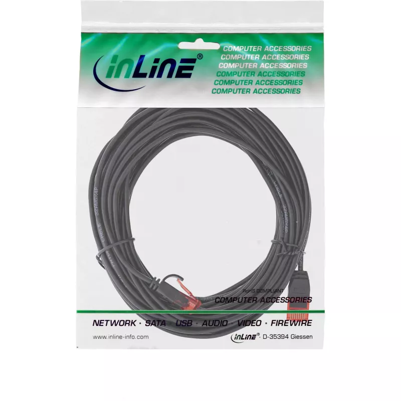 InLine slanke patchkabel, U/UTP, Cat.6, zwart, 7,5m