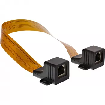 InLine slanke RJ45-kabel voor raam-/deurdoorvoer, 2x RJ45 F/F, 1:1, ongeïsoleerd, 0,3 m