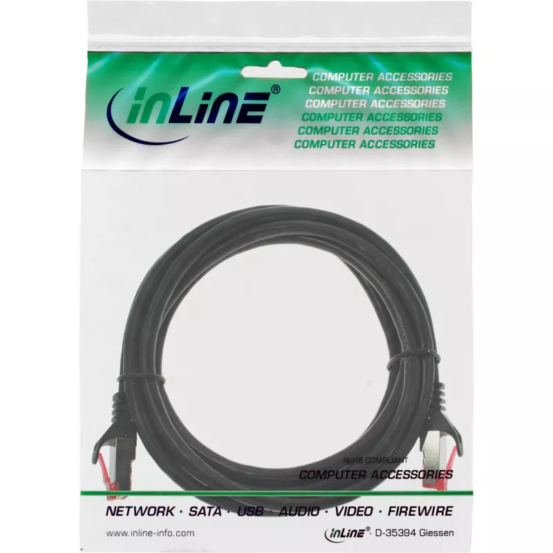 InLine patchkabel S/FTP PiMF Cat.6 250MHz PVC koper zwart 2m