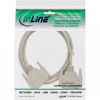 InLine seriële kabel, gegoten, DB25-stekker/stekker, direct, grijs, 2 m