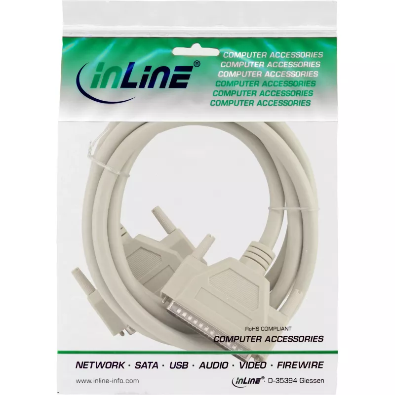 InLine seriële verlengkabel 37-pins DB37-stekker / stekker direct 2m