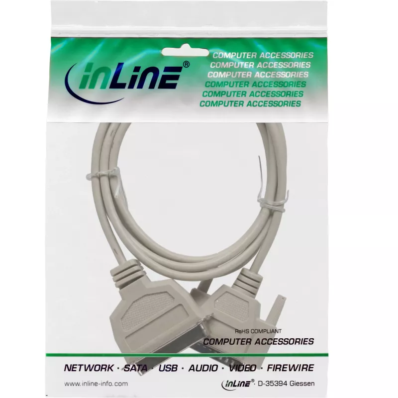 InLine printerkabel bidirectioneel 25-pins D-Sub naar 36-pins Centronics 2 m