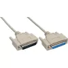 InLine seriële kabel, gegoten, DB25-stekker naar DB25-bus, direct, grijs, 3 m