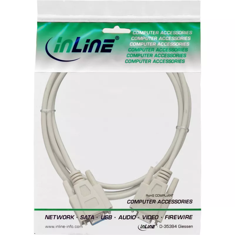 InLine seriële kabel DB9-bus / bus direct 3 m