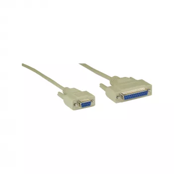 Nullmodem-kabel InLine DB9-bus / DB25-bus 2m beige