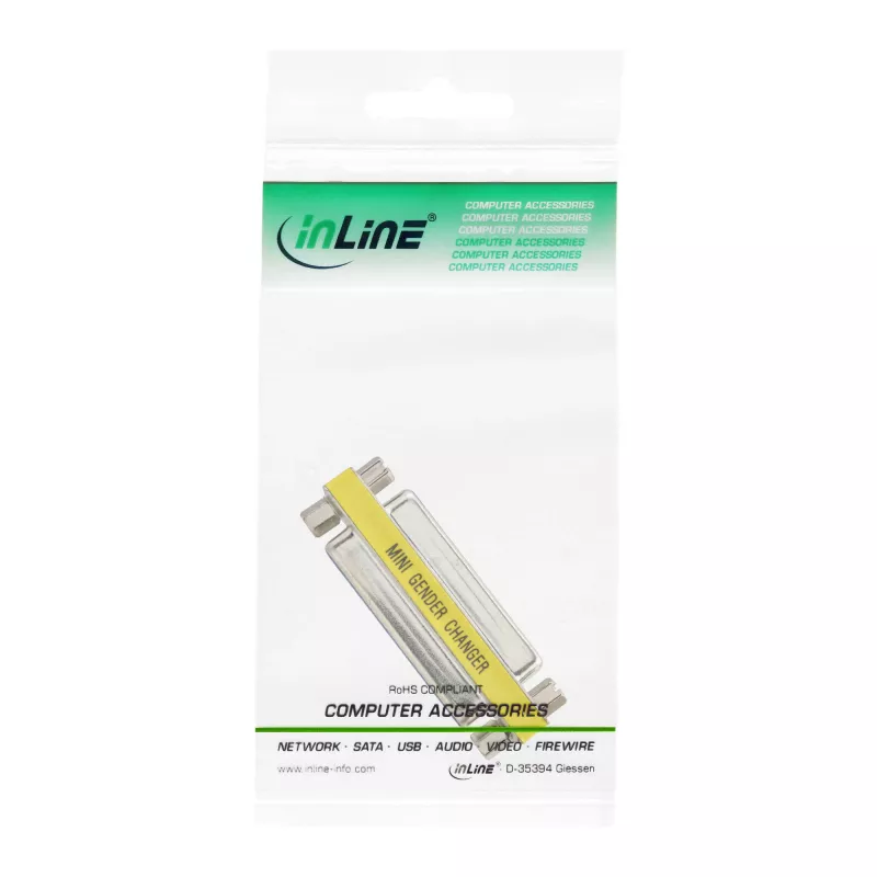 InLine mini-adapter 25-polig Sub-D bus naar bus