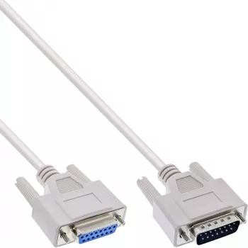 InLine gameport-verlengkabel DB15 stekker/bus 5 m, gegoten