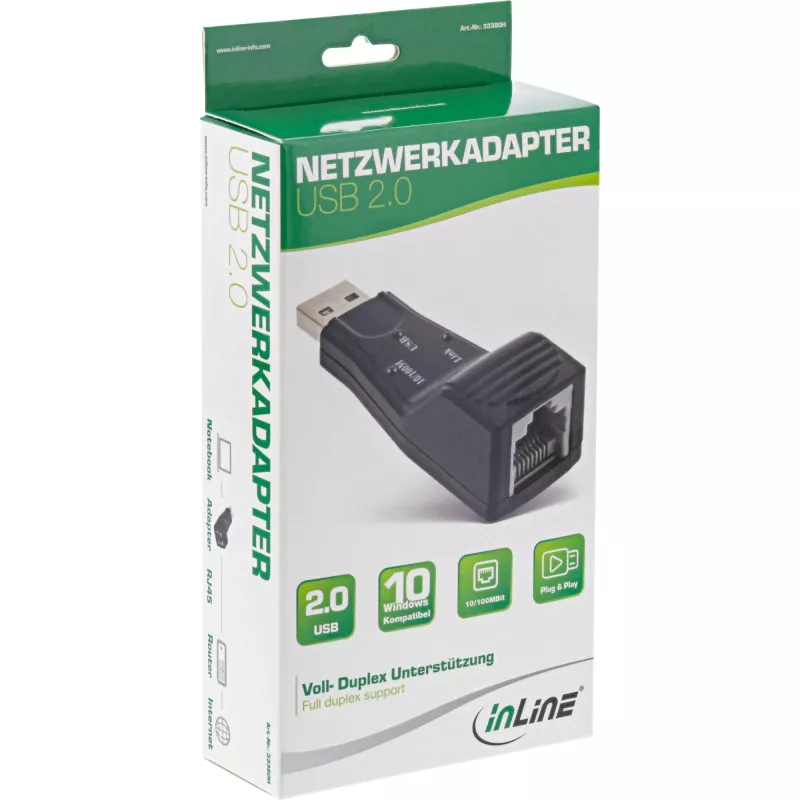 InLine USB 2.0 netwerkadapter 10 / 100Mbit