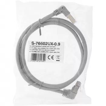 Netwerkkabel InLine® S-76602U-1.1 haakse stekker Cat.6 1,1 m grijs