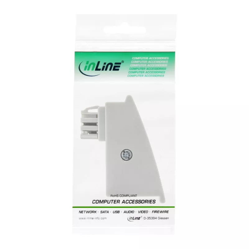 InLine TAE-F DSL-adapter, TAE-F stekker / RJ45 bus, 8P2C voor Fritzbox, grijs