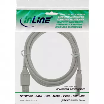 InLine USB 2.0 verlengkabel type A stekker / bus, beige, 0,5m
