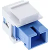 Keystone snap-in glasvezeladapter InLine SC–SC simplex SM met keramische huls, plat, wit