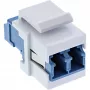 InLine FO keystone snap-in adapter wit, duplex LC/LC, SM, keramische huls, blauw