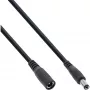 InLine DC-verlengkabel, DC-stekker/bus 5,5x2,1mm, AWG 18, zwart 0,5m