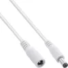 InLine DC-verlengkabel, DC-stekker/bus 5,5x2,1mm, AWG 18, wit 5m