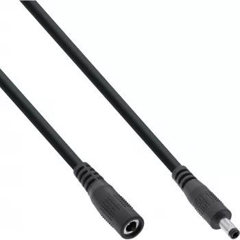 InLine DC-verlengkabel, DC-stekker/bus 4,0x1,7mm, AWG 18, zwart 3m