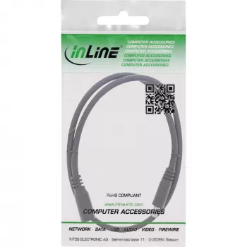 InLine DC-verlengkabel, DC-stekker/bus 5,5x2,5mm, AWG 18, zwart 2m