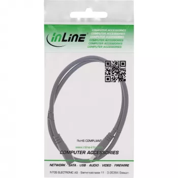 InLine DC-verlengkabel, DC-stekker/bus 3,5x1,35mm, AWG 18, zwart 1m