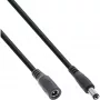InLine DC-verlengkabel, DC-stekker/bus 5,5x2,5mm, AWG 18, zwart 5m
