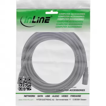 InLine DC-verlengkabel, DC-stekker/bus 5,5x2,5mm, AWG 18, zwart 5m