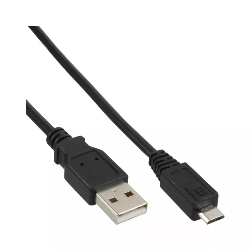 InLine Micro-USB 2.0-kabel USB Type-A stekker / Micro-B stekker, zwart, 1,8 m