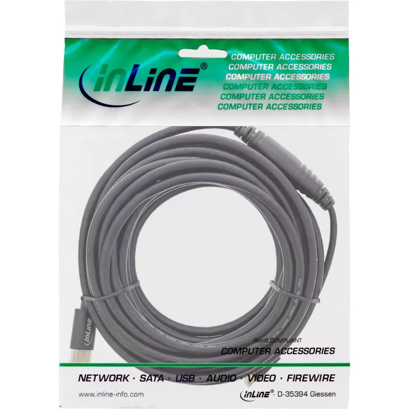 InLine USB-displaykabel, USB-C stekker naar HDMI stekker, 5 m, 5 m, USB Type-C, HDMI, stekker, stekker, recht