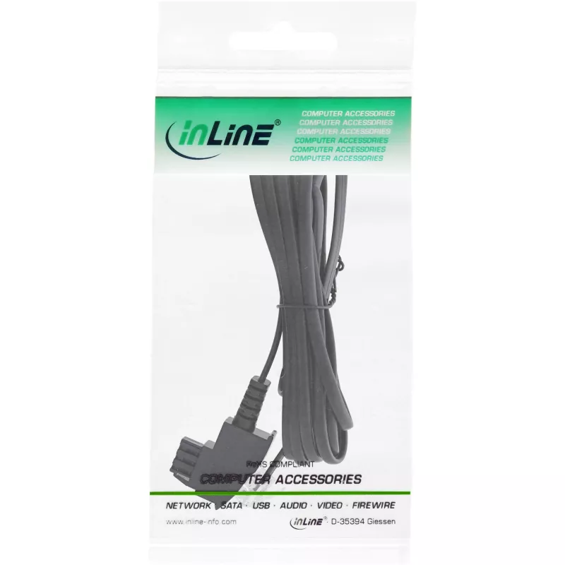 InLine ADSL-splitterkabel TAE-F Duits / 6P2C DEC-stekker 0,5 m