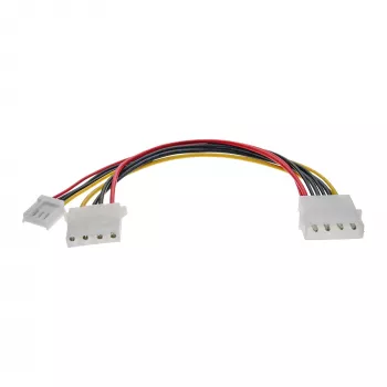 InLine interne Y-stroomkabel 1x 5,25 inch Molex / 1x 5,25 inch Molex + 1x 3,5 inch Floppy