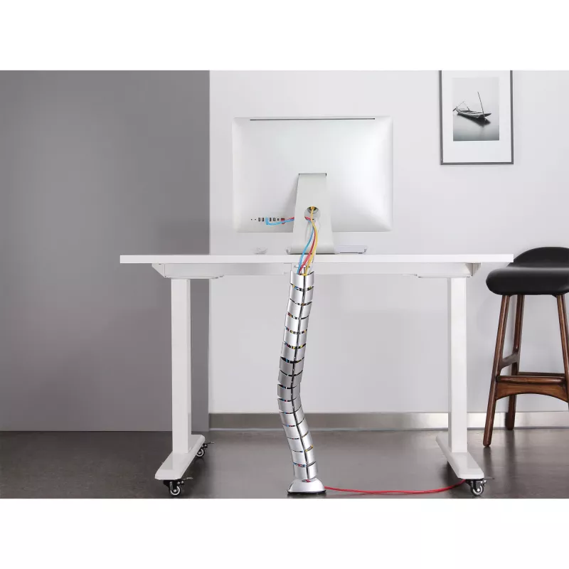 InLine kabelgeleiding flexibel, verticaal voor tafels, 2 kamers, 0,80 m zilver