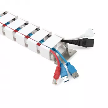 Kabelgoot voor in hoogte verstelbare tafels InLine 4-kamer, wit, lengte 1,28 m
