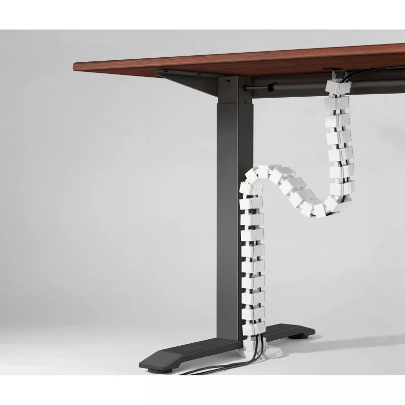 Kabelgoot voor in hoogte verstelbare tafels InLine 4-kamer, wit, lengte 1,28 m