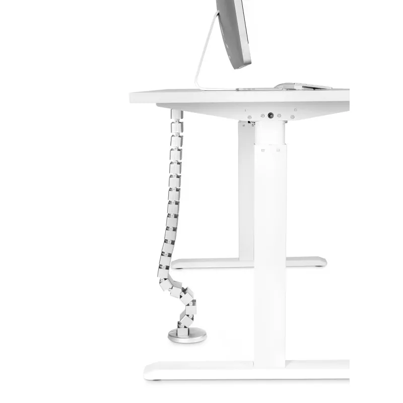 InLine 59996B flexibele kabelgoot voor in hoogte verstelbare tafels, 4 kamers, 68x36 mm, 1,28 m, grijs