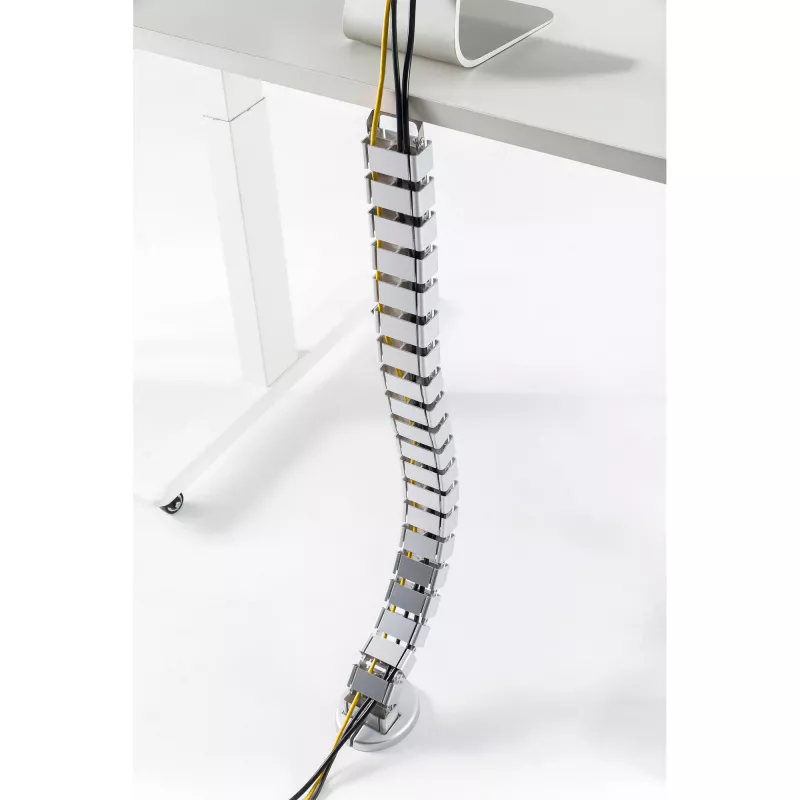 InLine 59996B flexibele kabelgoot voor in hoogte verstelbare tafels, 4 kamers, 68x36 mm, 1,28 m, grijs