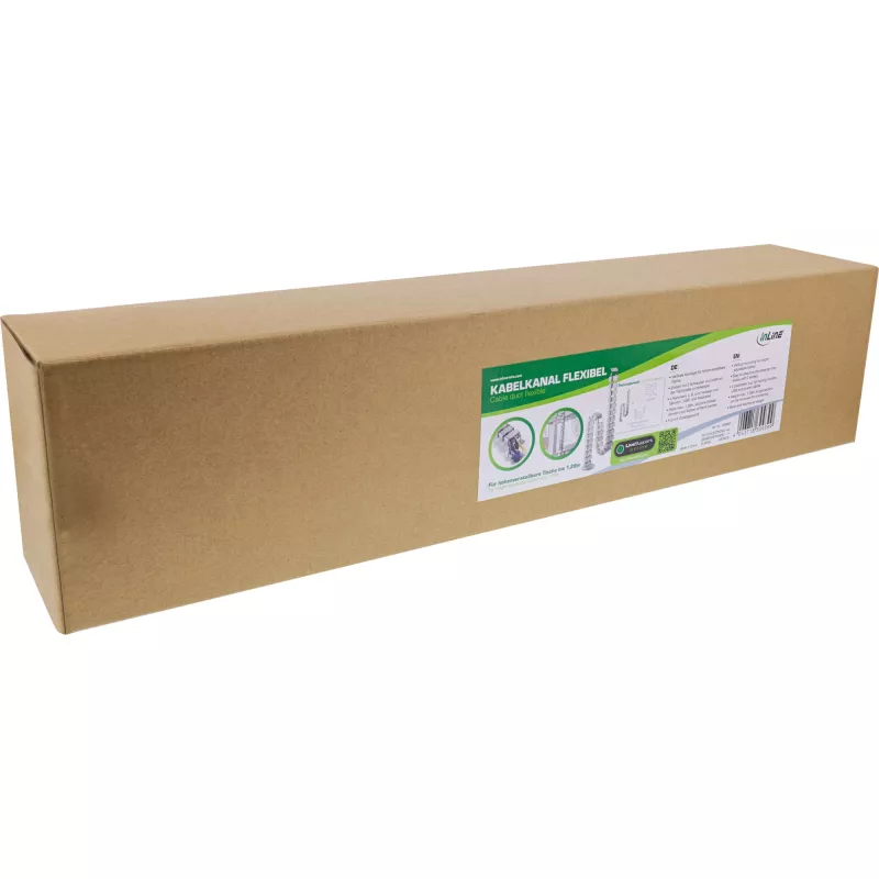 InLine 59996B flexibele kabelgoot voor in hoogte verstelbare tafels, 4 kamers, 68x36 mm, 1,28 m, grijs