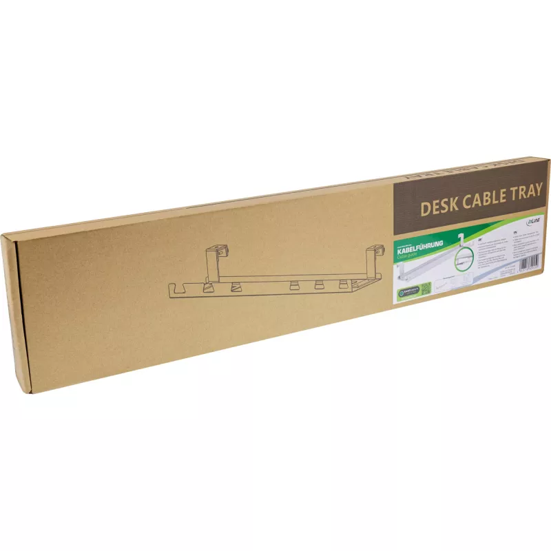 Kabelgoot/opbergvak voor montage onder tafel InLine 131×590×74 mm, wit