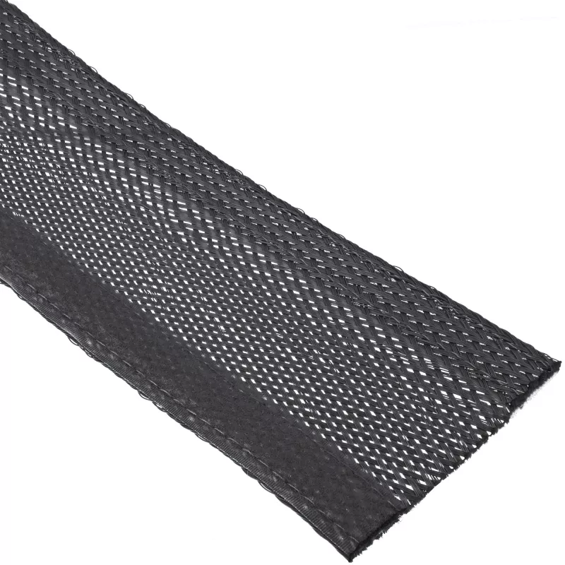 Kabelgoot hoes InLine 59993A — textiels slang met klittenband, 1 m × 25 mm, zwart