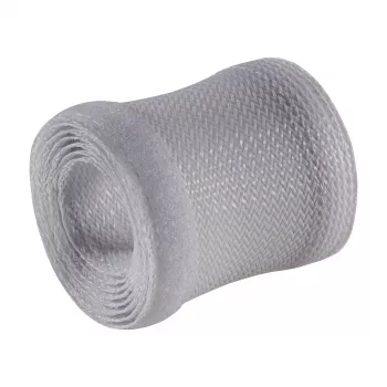 InLine Stoffen kabelhoes met klittenbandsluiting, 1 m x 40 mm, grijs