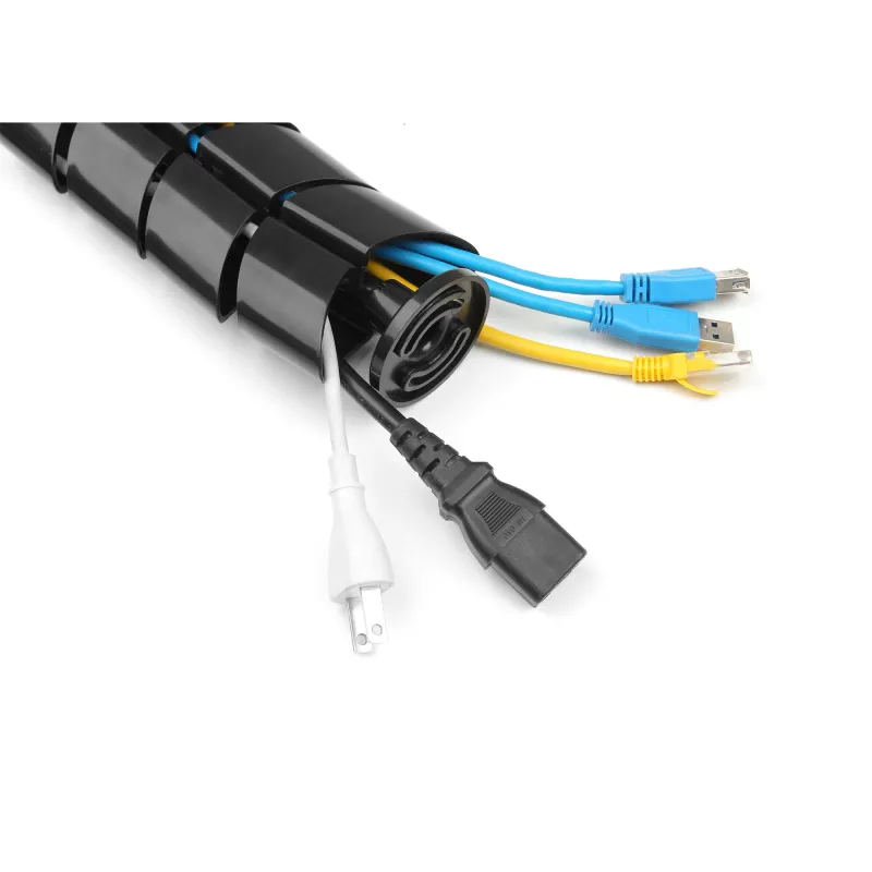 InLine kabelslang flexibel, verticaal voor tafels, 2 kamers, 0,80 m zwart