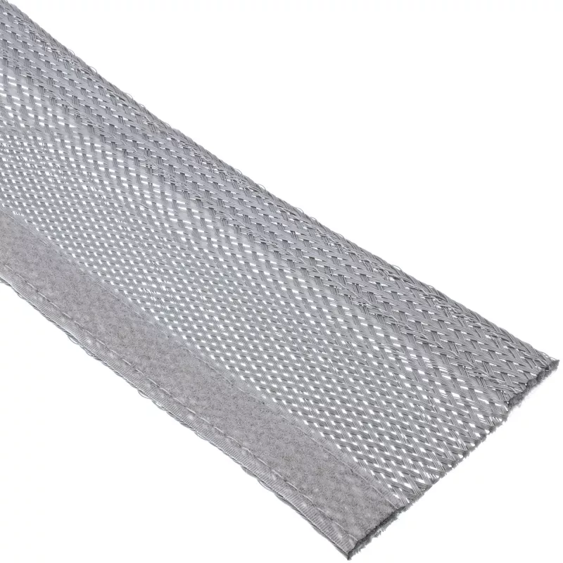 InLine kabelgoot, textiels slang met klittenband, 1 m x 25 mm grijs