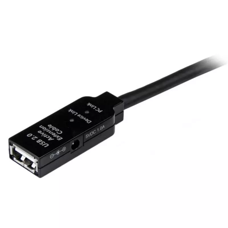 StarTech.com 5m USB 2.0 actieve verlengkabel - M/F, 5 m, USB A, USB A, USB 2.0, stekker/bus, zwart