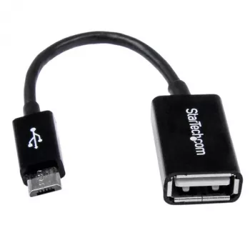 StarTech.com 5in Micro USB naar USB OTG host-adapter M/F, 0,127 m, Micro-USB B, USB A, USB 2.0, 0,48 Gbit/s, zwart
