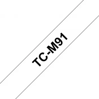 Labeltape Brother TCM91 9 mm zwart op transparant