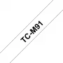Labeltape Brother TCM91 9 mm zwart op transparant