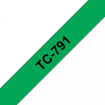 Brother labeltape 9 mm, zwart op groen, TC, zwart, Japan, 5 jaar, Brother