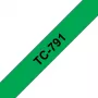 Brother labeltape 9 mm, zwart op groen, TC, zwart, Japan, 5 jaar, Brother