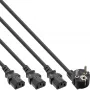 InLine Y-kabel 1x CEE 7/7 haaks / 3x 3-polig IEC C13 stekker, v3 (2m+1/3/2m)