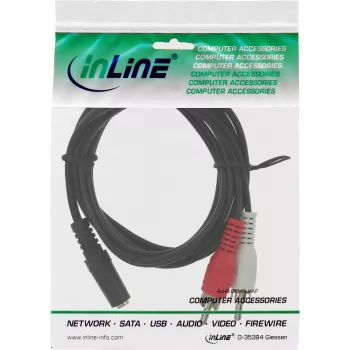 Audiokabel 2x RCA-stekker / 3,5 mm stereo-bus 5 m InLine 89940E