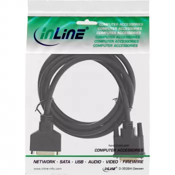 DVI-D-kabel Premium 24+1 stekker naar bus Dual Link verguld 3m InLine 17763P