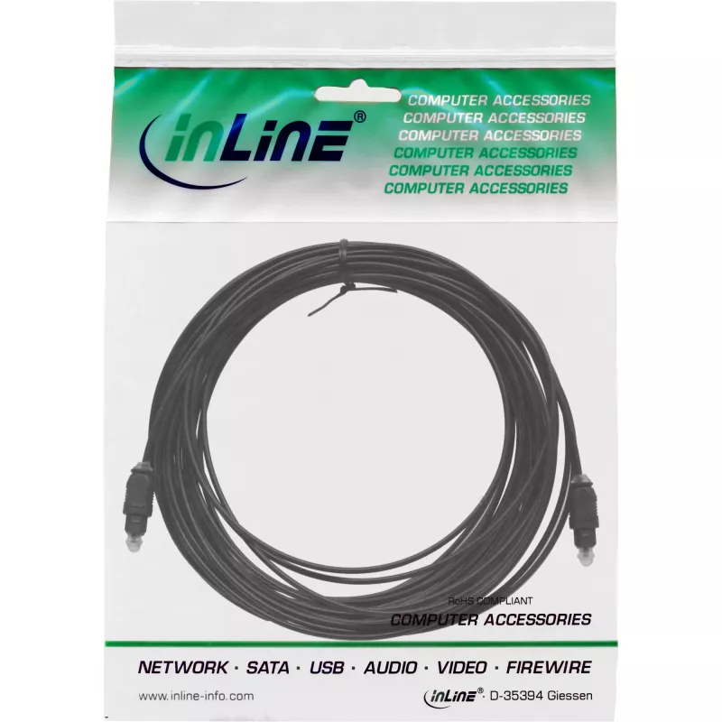 Optische audiokabel Toslink stekker / stekker 5 m InLine 89925