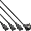 Y-stroomkabel 1x CEE 7/7 / 3x 3-polig IEC C13 stekker InLine 16653B zwart 1,8 m